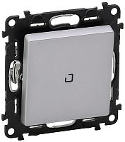 Переключатель с подсветкой без рамки Legrand Valena Life 1-кл. перекрестный алюминий картинка